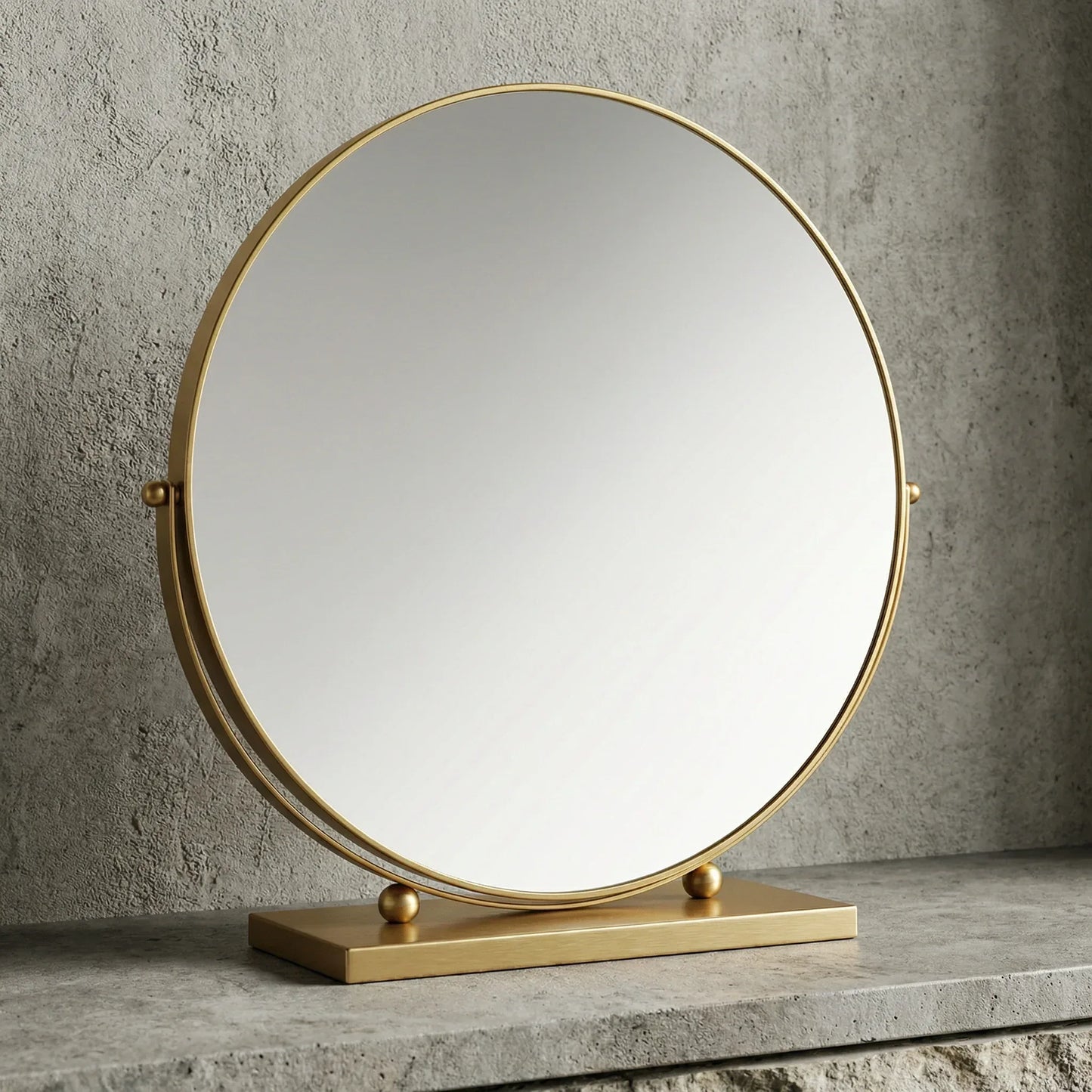 Miroir de Table Rond Doré Élégant - Mecor