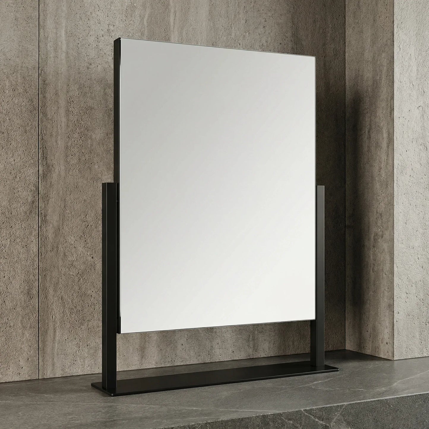 Miroir de Table Classique Noir Mat - Mecor