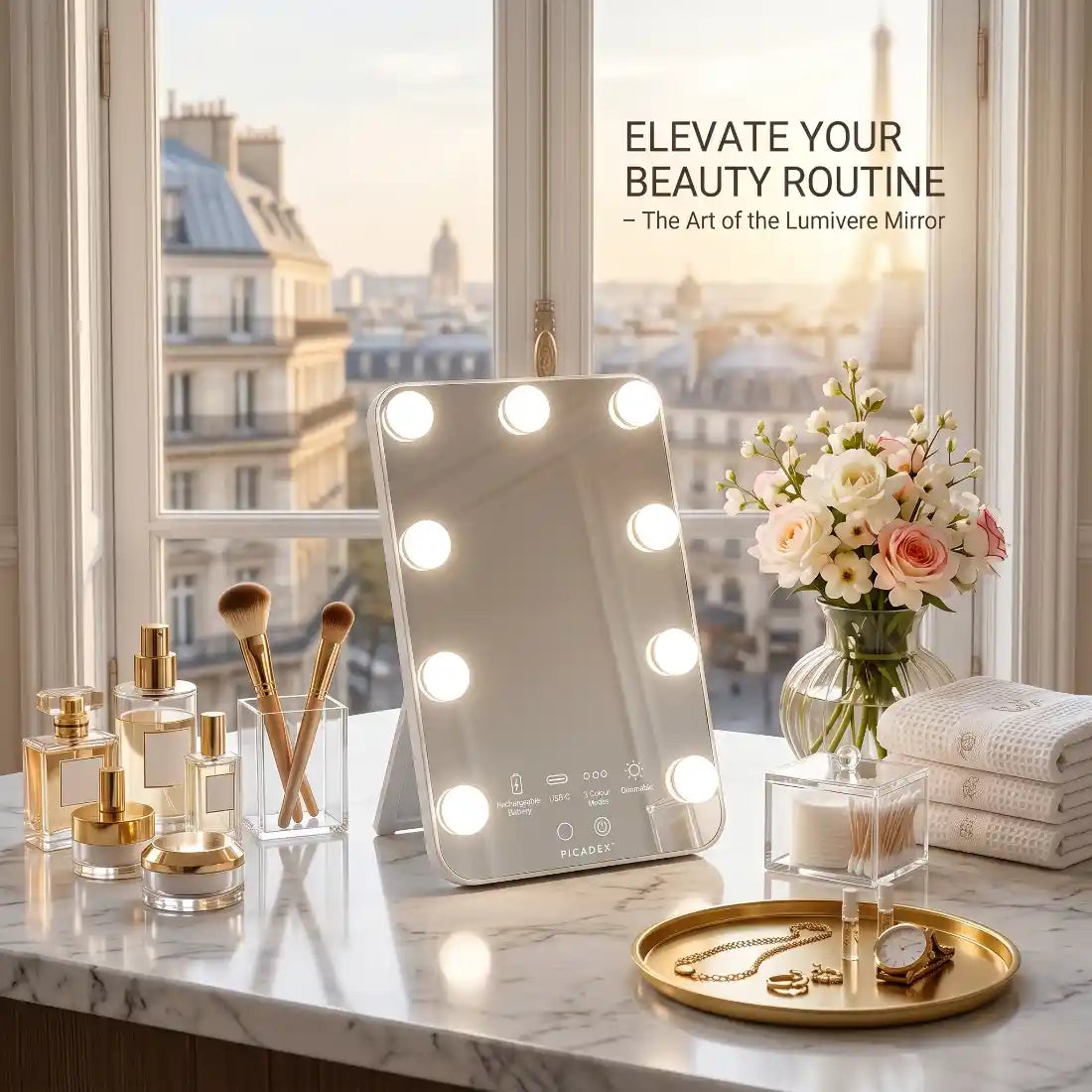 Lumelle – Miroir Coiffeuse Lumineux LED