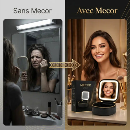 Velorie – Miroir de Coiffeuse Lumineux avec Trousse
