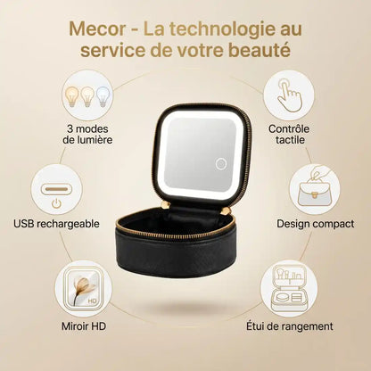 Velorie – Miroir de Coiffeuse Lumineux avec Trousse