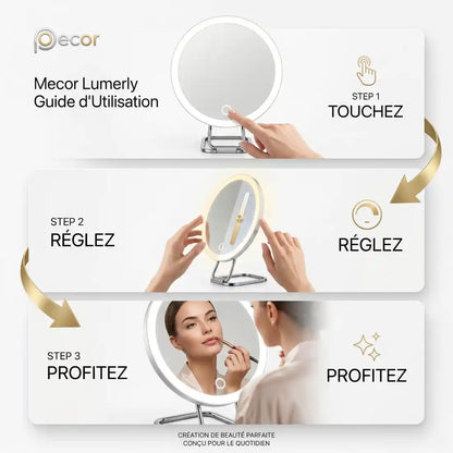 Lumière – Miroir Coiffeuse avec Lumière LED