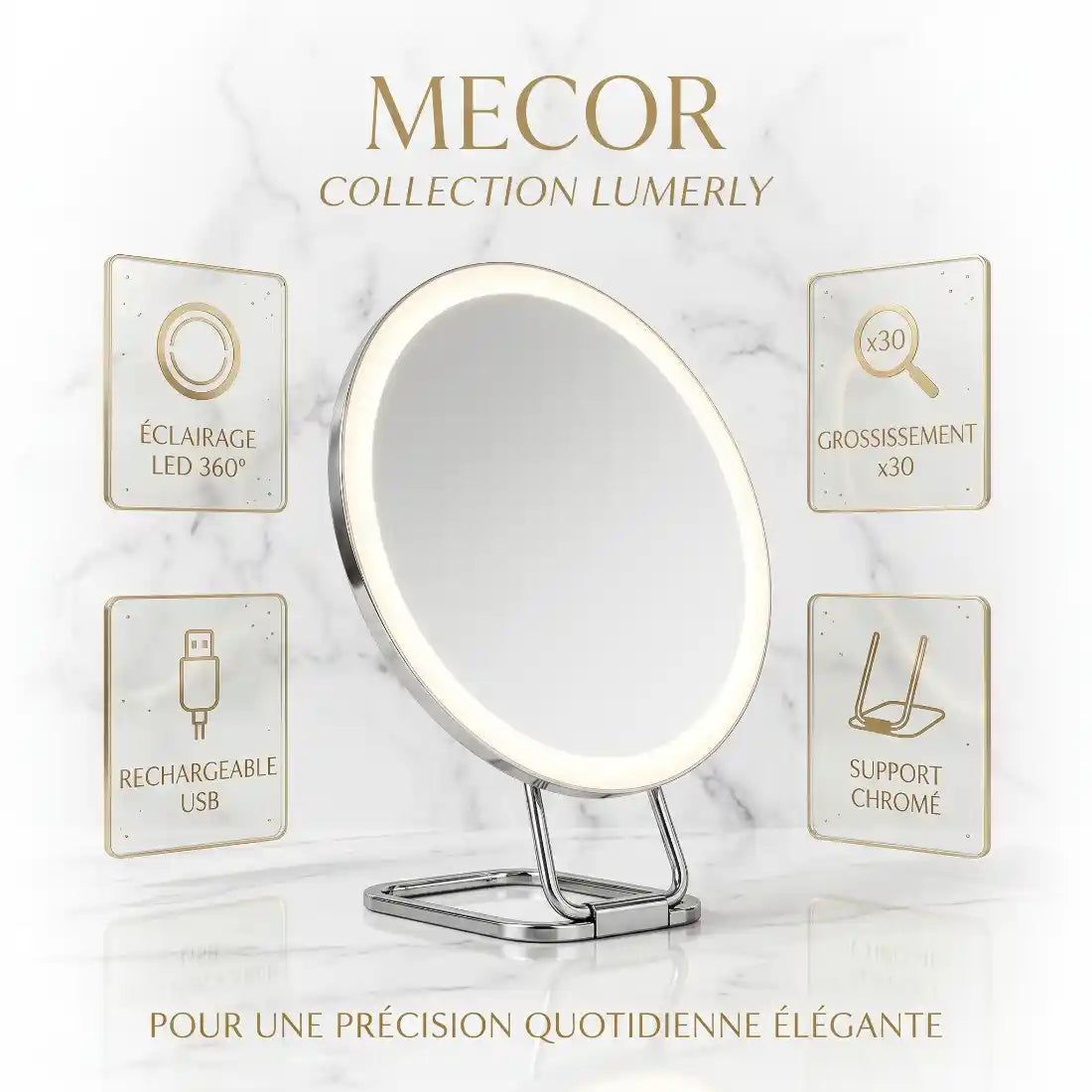 Lumière – Miroir Coiffeuse avec Lumière LED