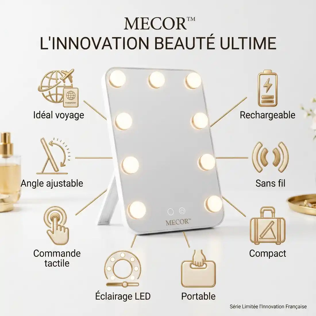 Lumelle – Miroir Coiffeuse Lumineux LED