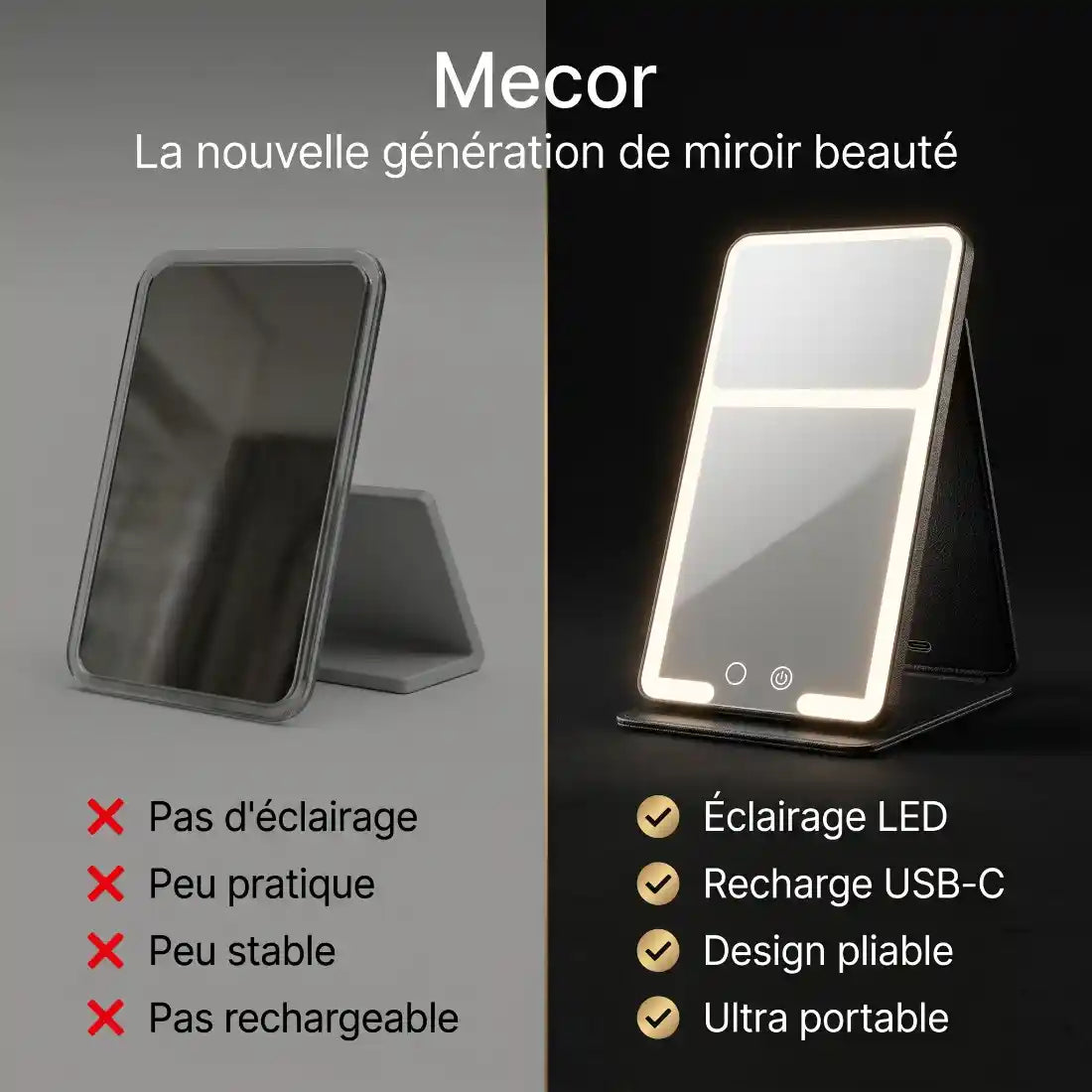 Velorie – Miroir Coiffeuse Lumineux LED