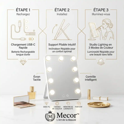 Lumelle – Miroir Coiffeuse Lumineux LED