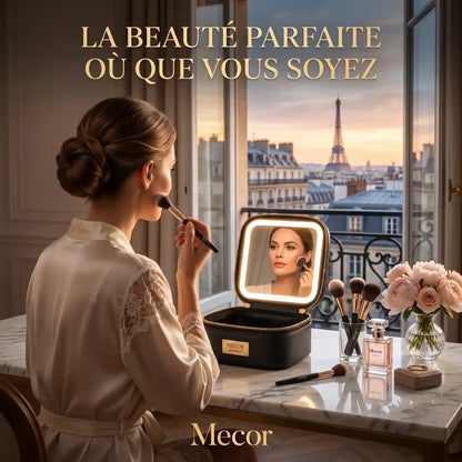 Velorie – Miroir de Coiffeuse Lumineux avec Trousse