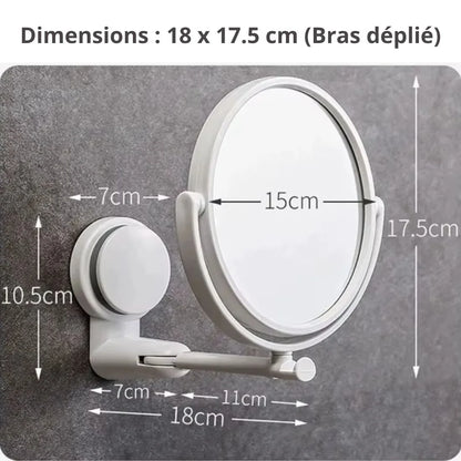 Visiopur - Miroir Mural Articulé à Ventouse