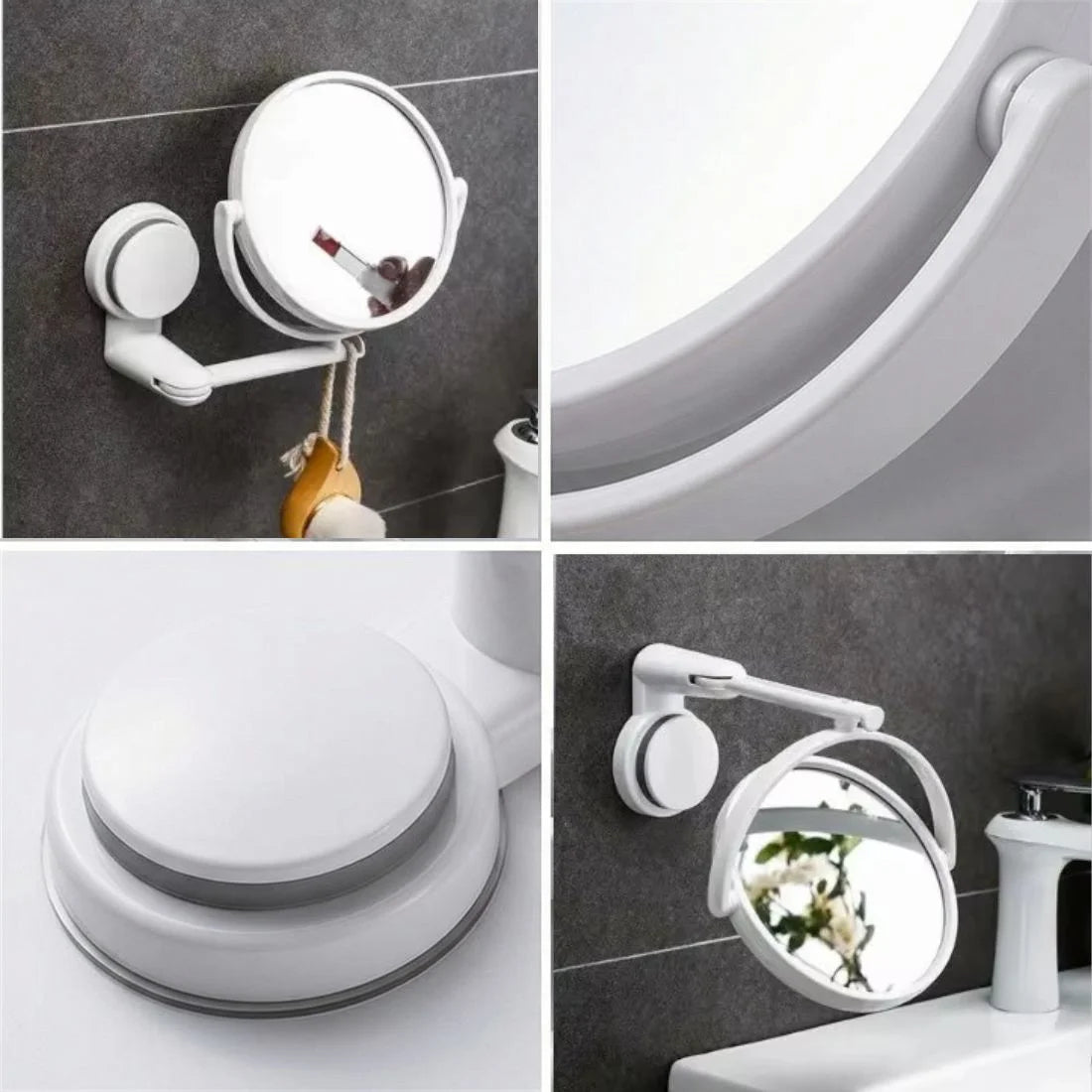 Visiopur - Miroir Mural Articulé à Ventouse