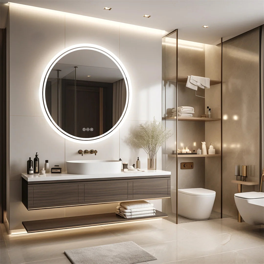 Lumivara – Miroir LED Rond Salle de Bain