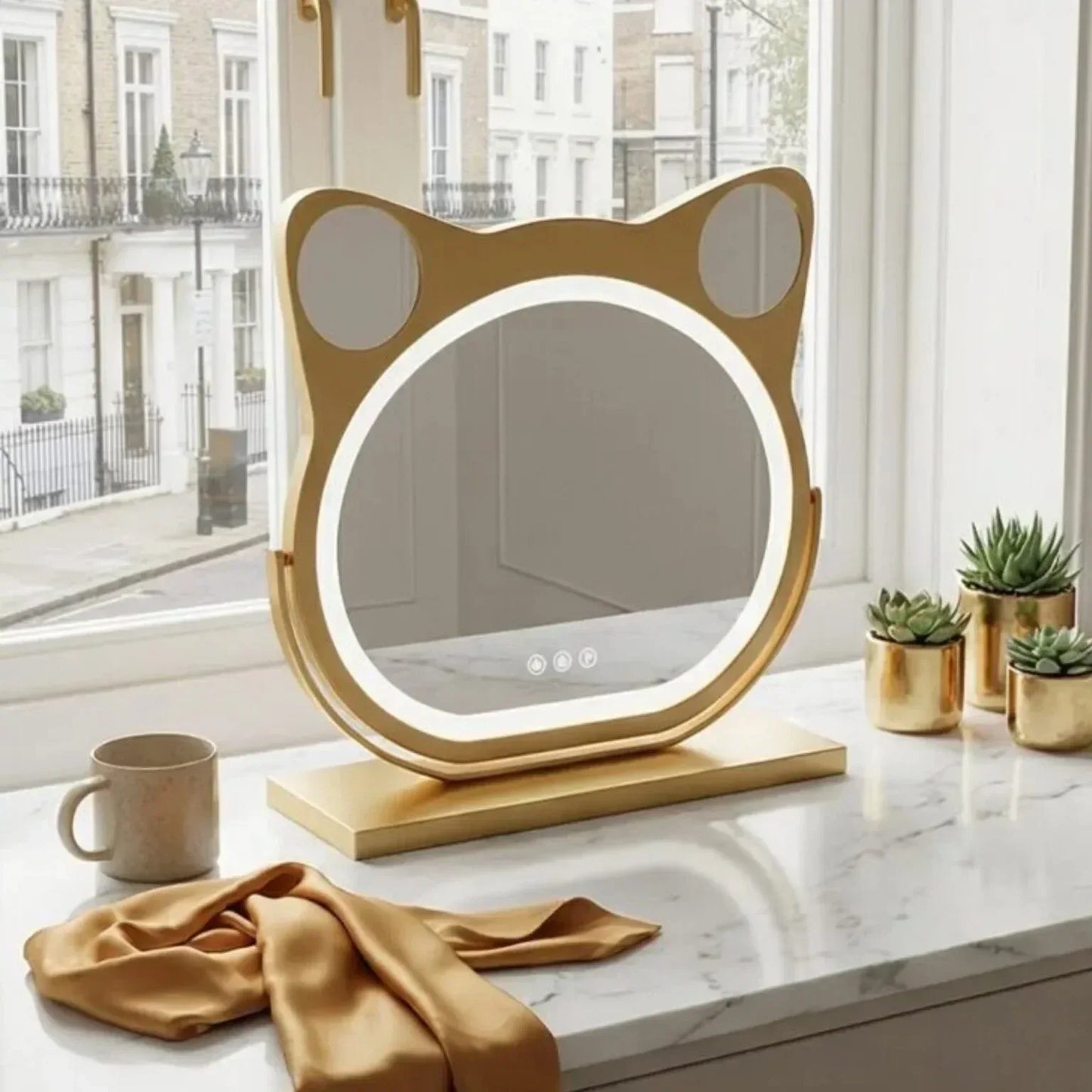 Miroir LED Chat Luvora - Mecor