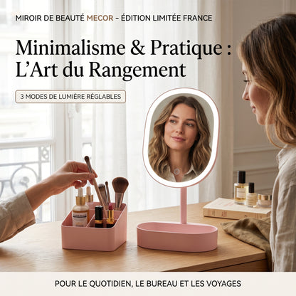 Lumière – Miroir Coiffeuse LED avec Rangement