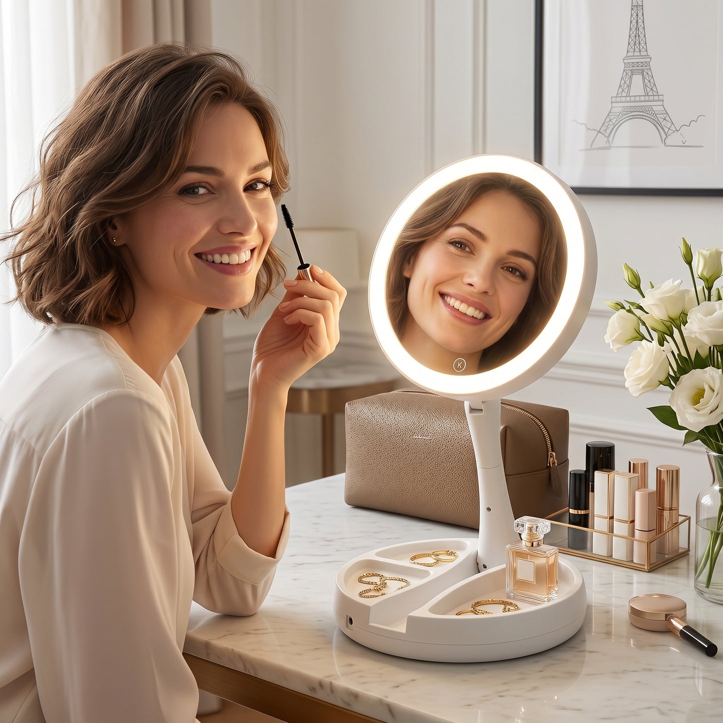Lumiréva – Miroir de Coiffeuse LED Grossissant