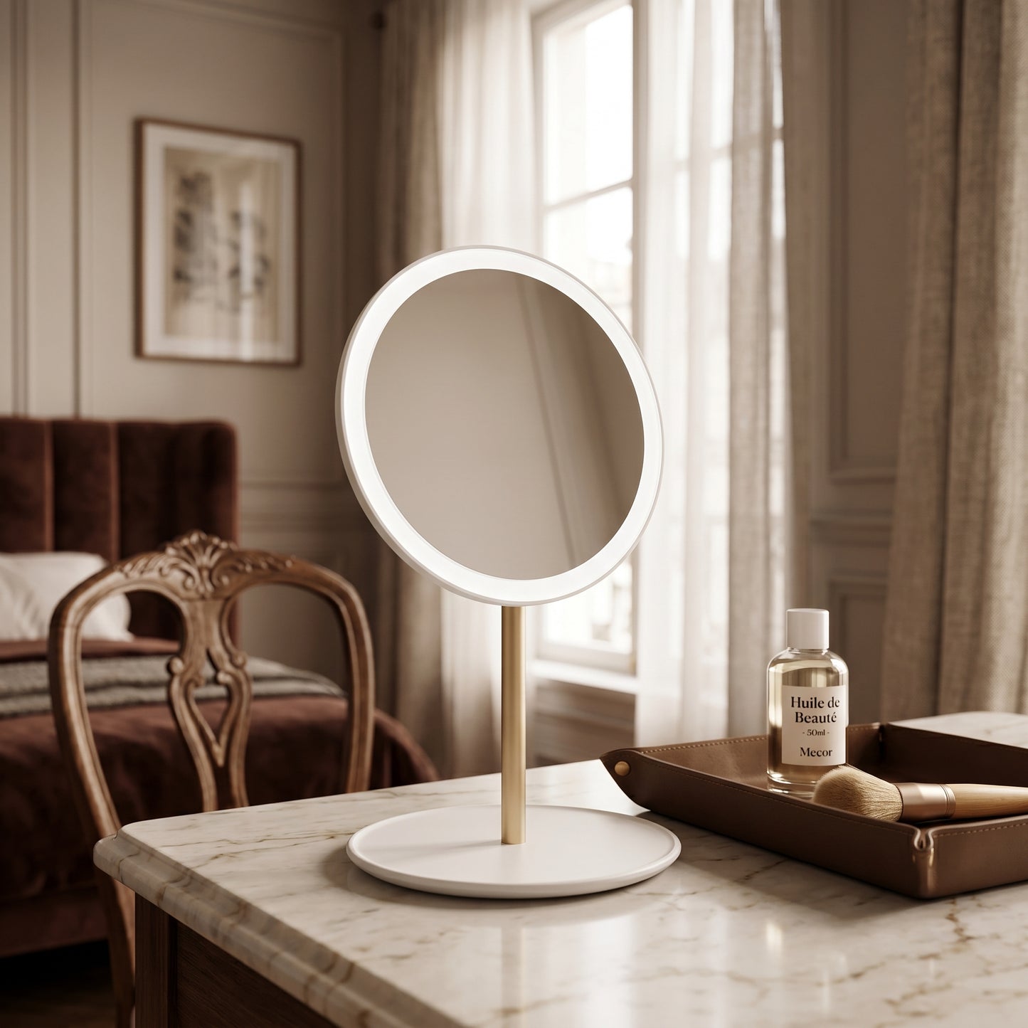 Lumivère – Miroir Maquillage LED Rechargeable