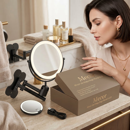 Lumivara – Miroir de Maquillage LED Mural
