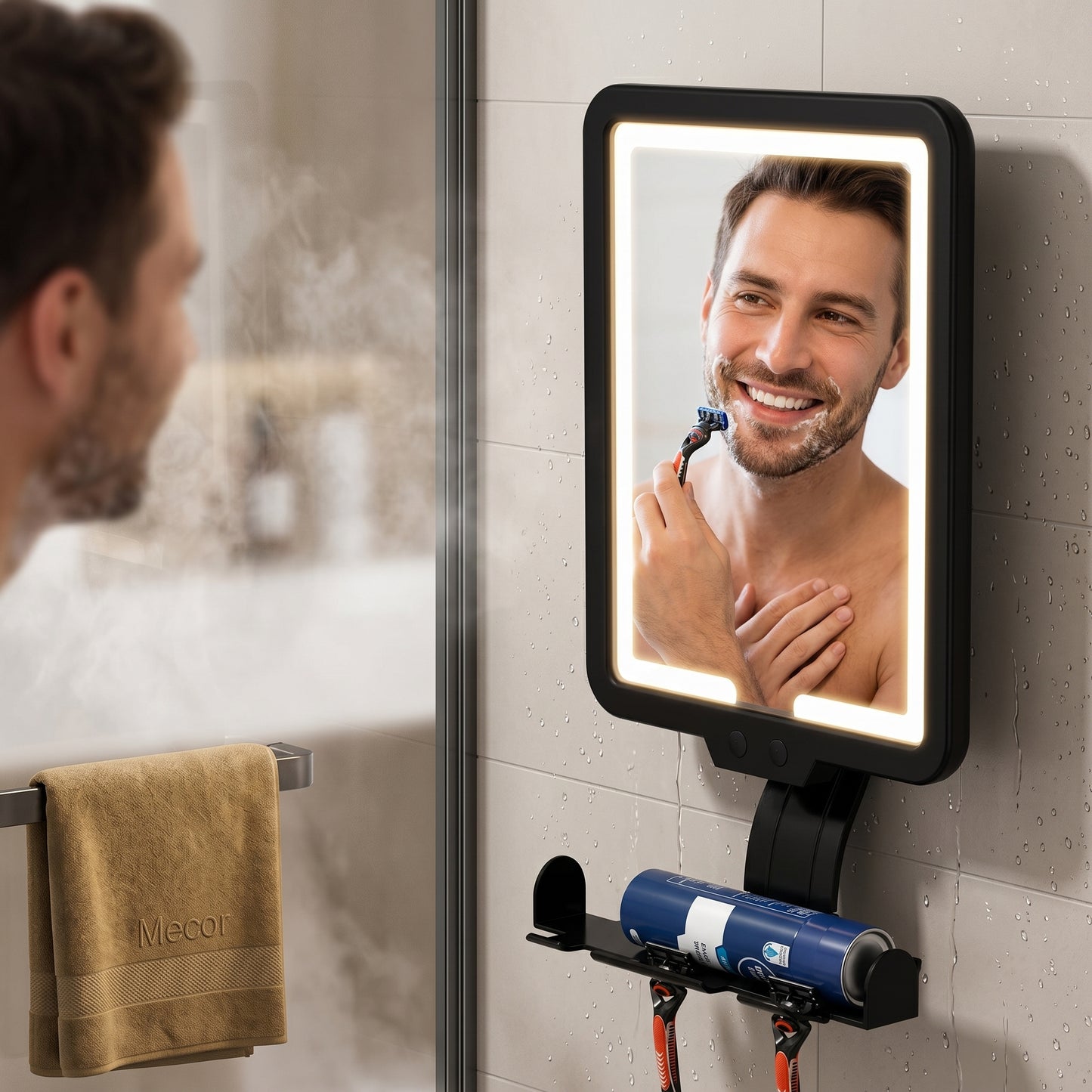 Clarène – Miroir LED Anti-Buée Mural pour Douche et Rasage