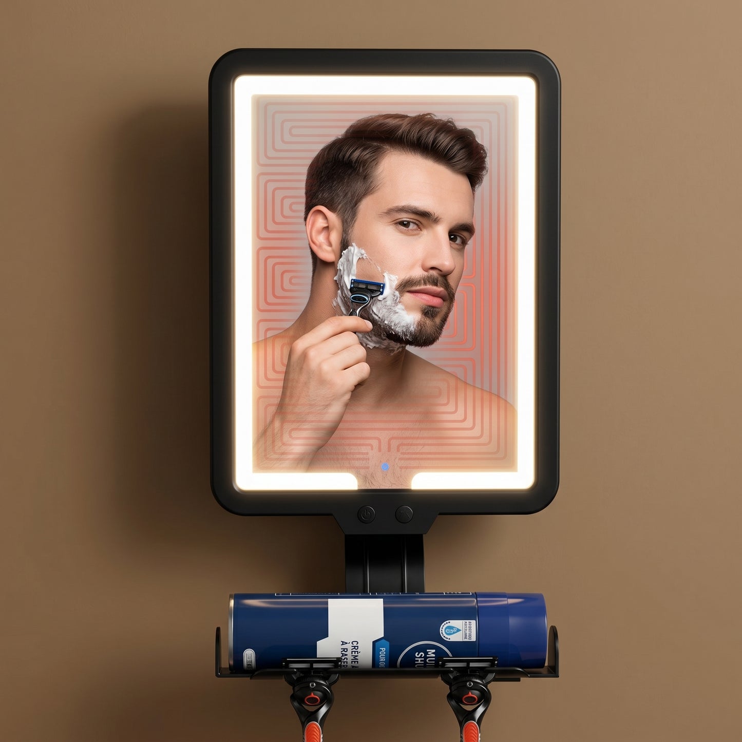 Clarène – Miroir LED Anti-Buée Mural pour Douche et Rasage