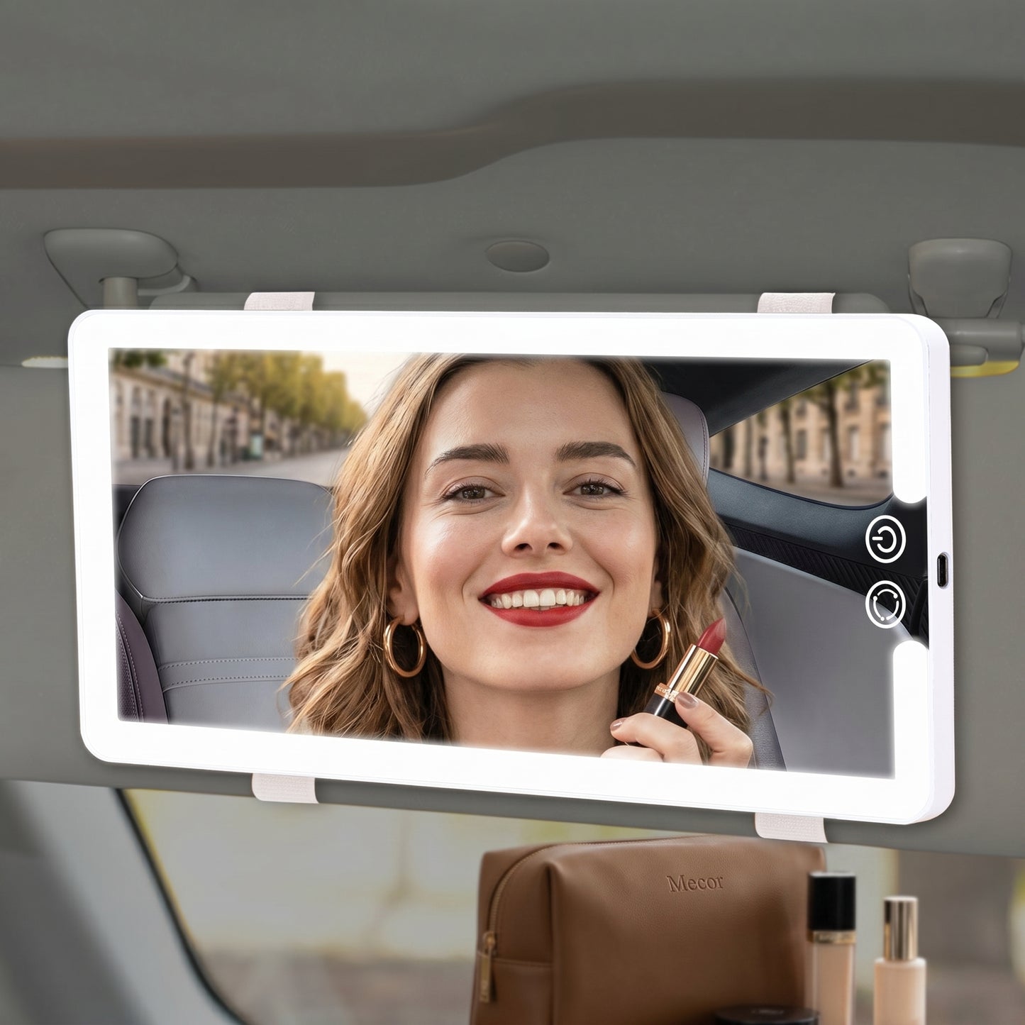 Visorée – Miroir Maquillage Voiture LED