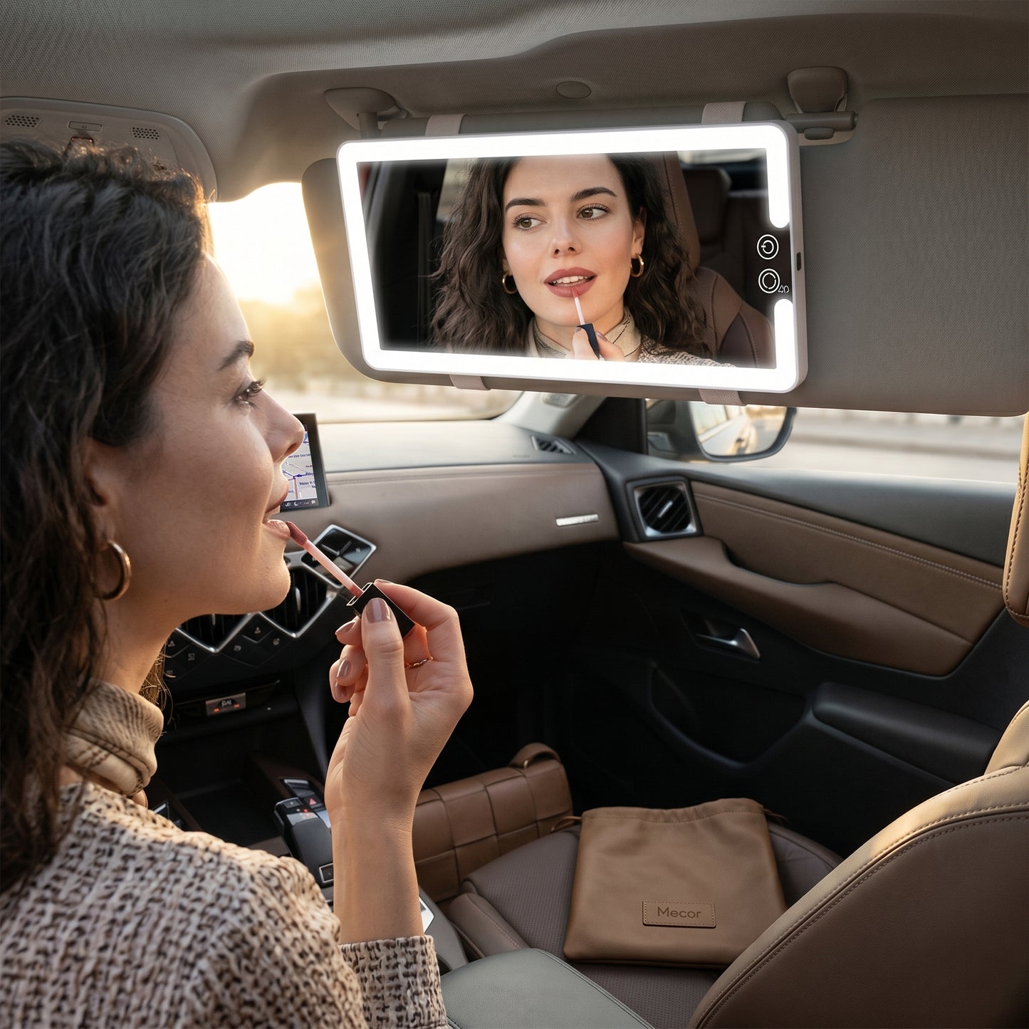 Visorée – Miroir Maquillage Voiture LED