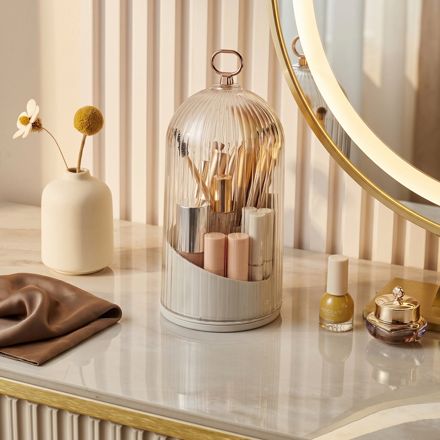 Clochère – Organisateur Maquillage Rotatif sous Cloche