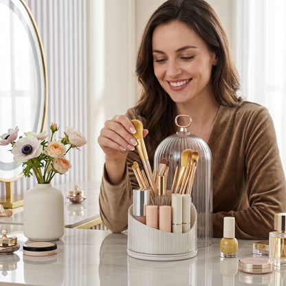 Clochère – Organisateur Maquillage Rotatif sous Cloche