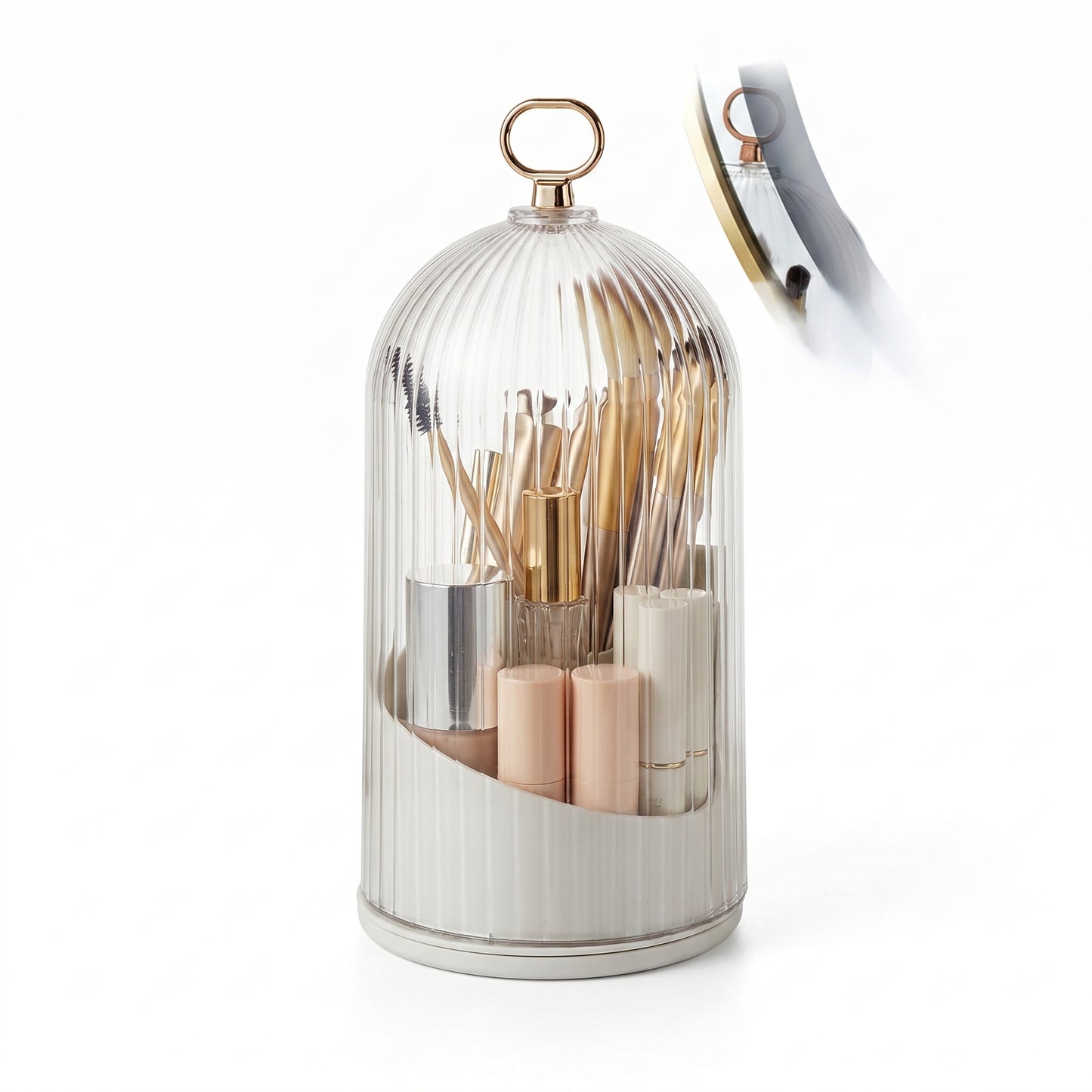 Clochère – Organisateur Maquillage Rotatif sous Cloche