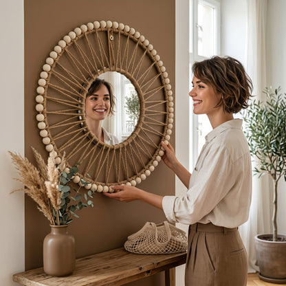 Valéa – Miroir Mural Décoratif Tressé