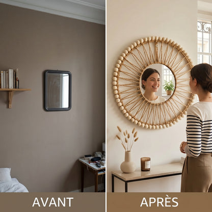 Valéa – Miroir Mural Décoratif Tressé