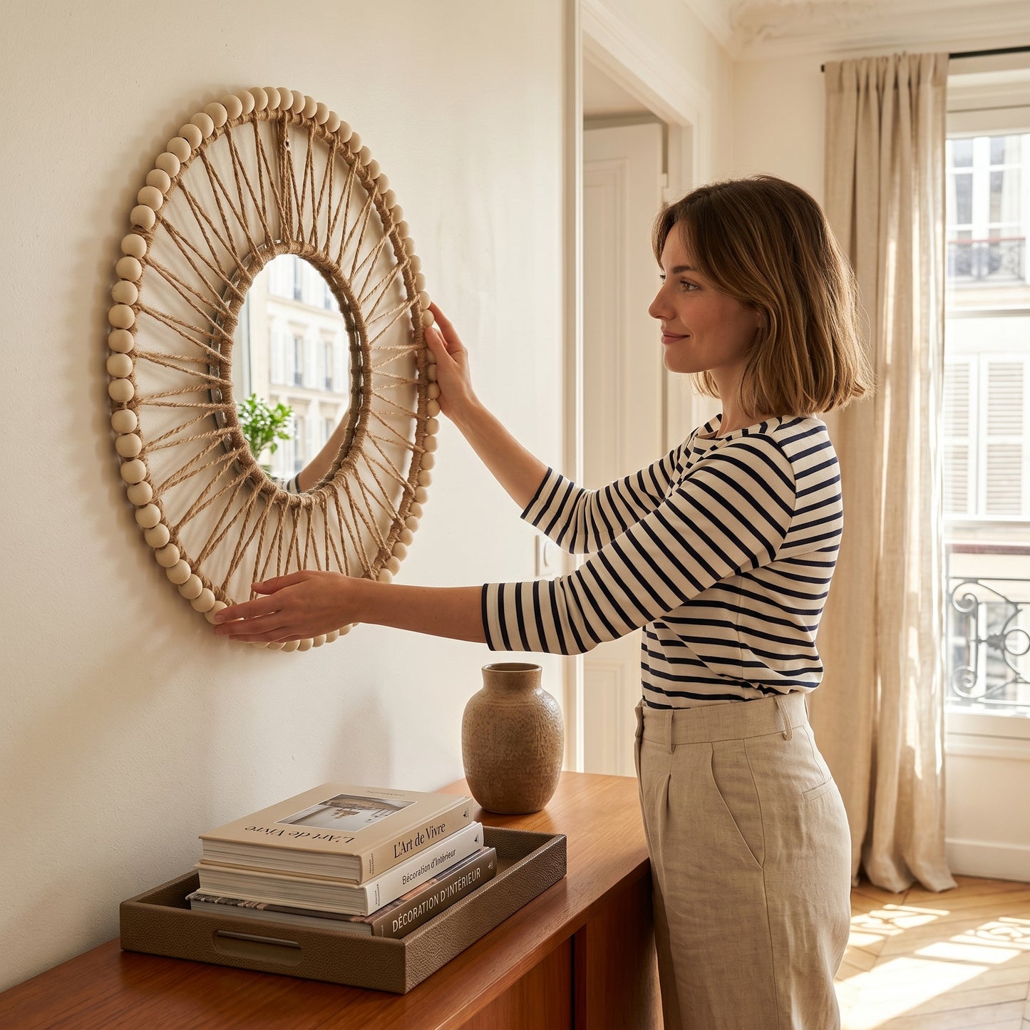 Valéa – Miroir Mural Décoratif Tressé