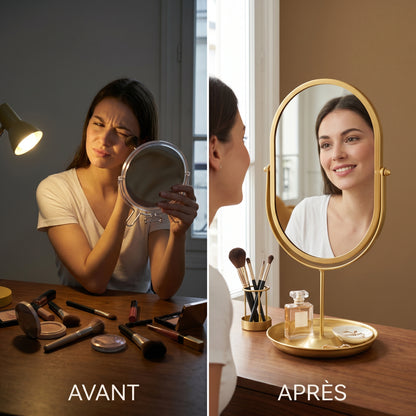 Aurorève – Miroir Coiffeuse Ovale Rotatif