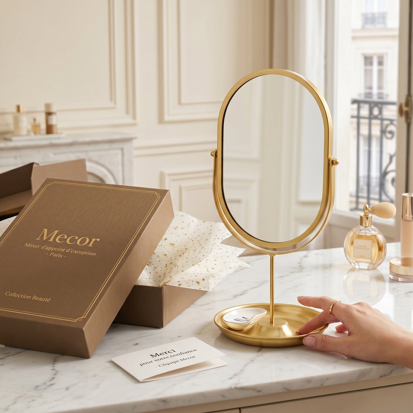 Aurorève – Miroir Coiffeuse Ovale Rotatif