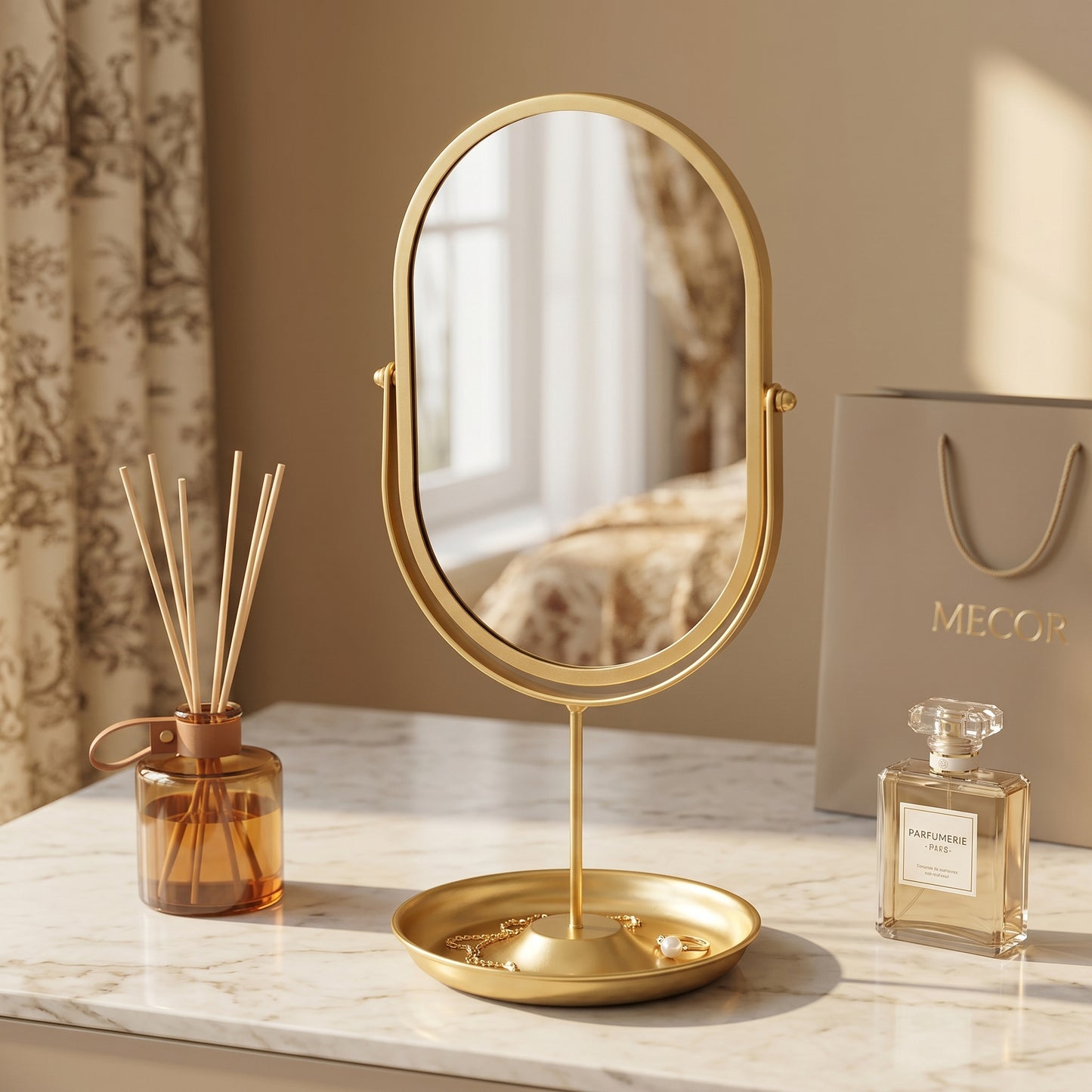 Aurorève – Miroir Coiffeuse Ovale Rotatif