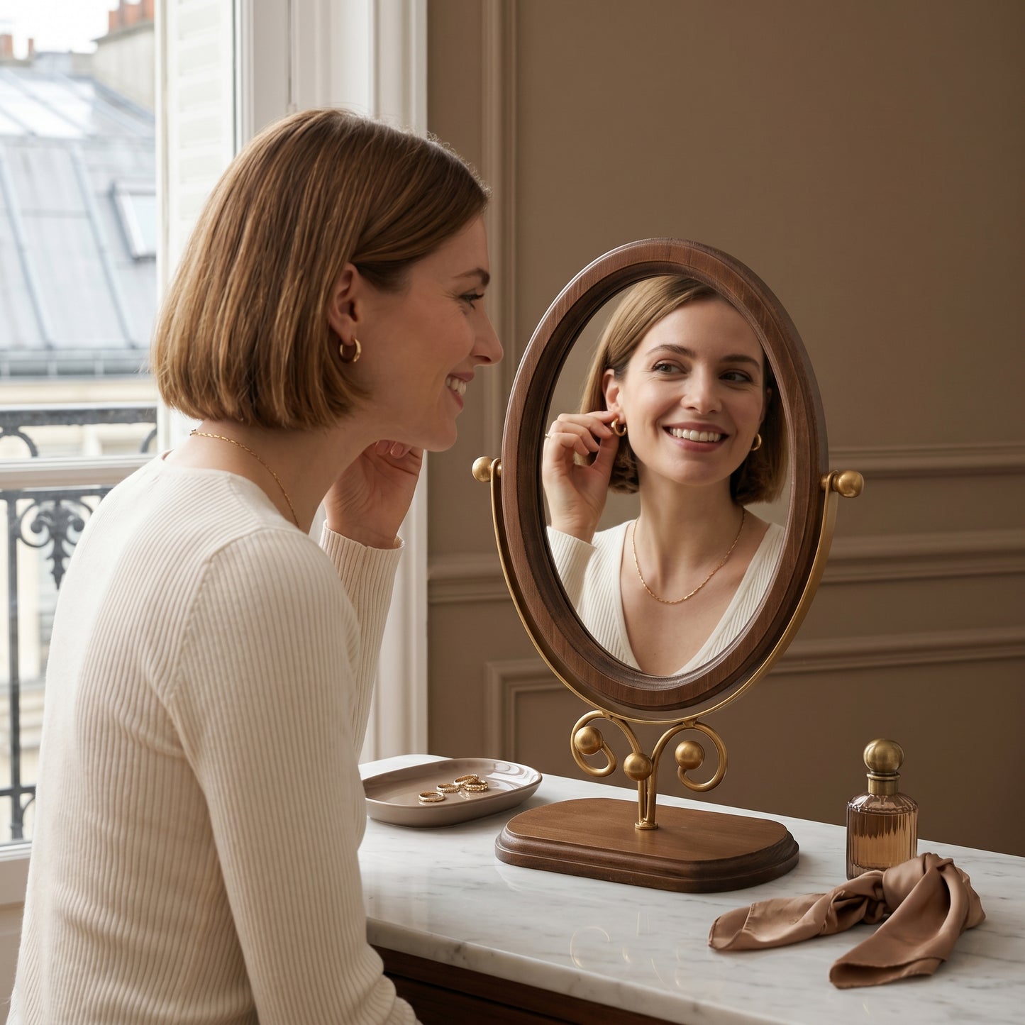 Mirovel – Miroir Coiffeuse Ovale Rétro