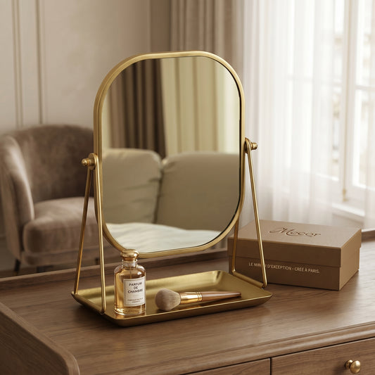 Miralune – Miroir Coiffeuse Doré Rétro