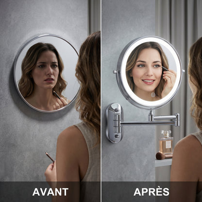 Lumivara – Miroir Grossissant Lumineux LED Mural