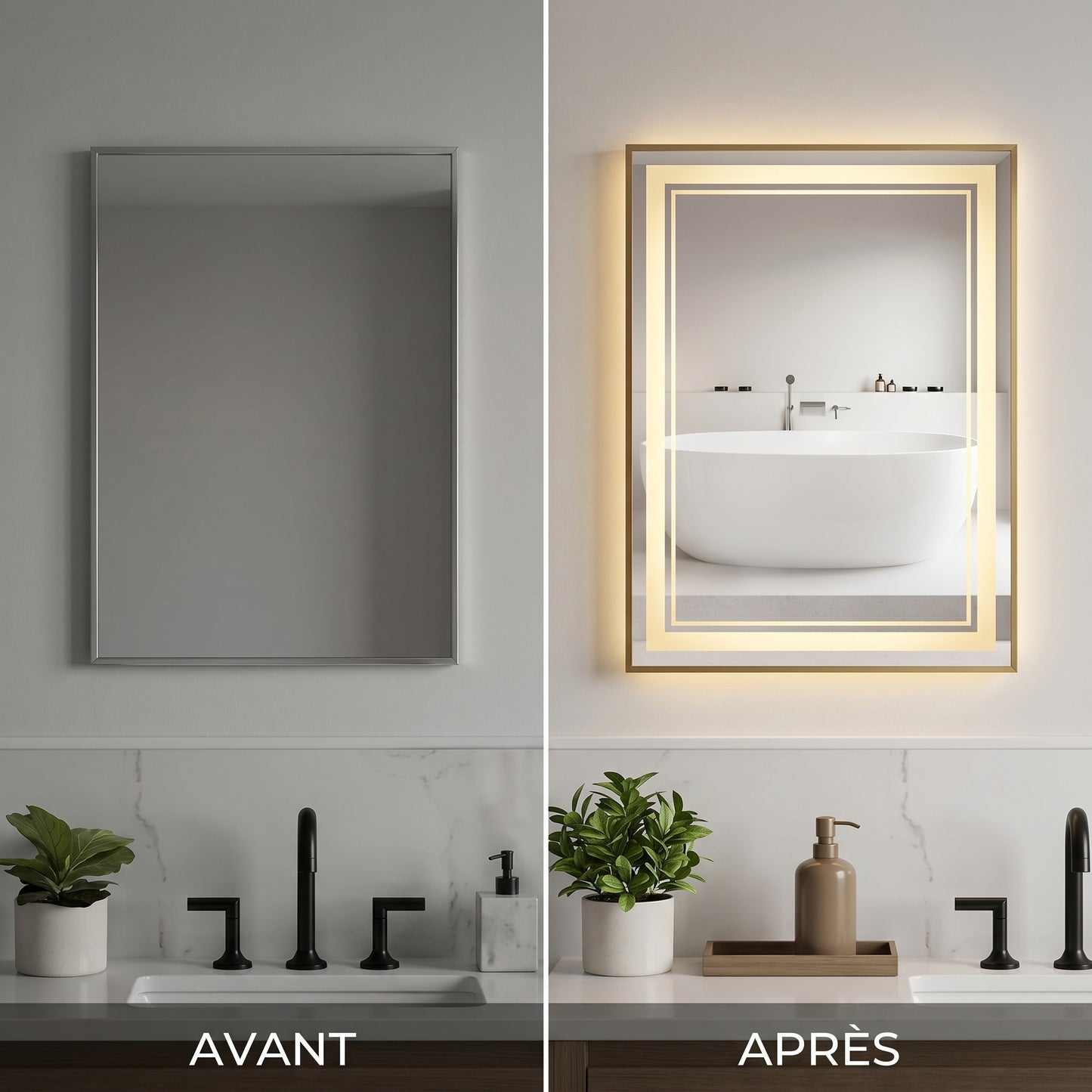 Lumireve – Miroir LED Coiffeuse Mural