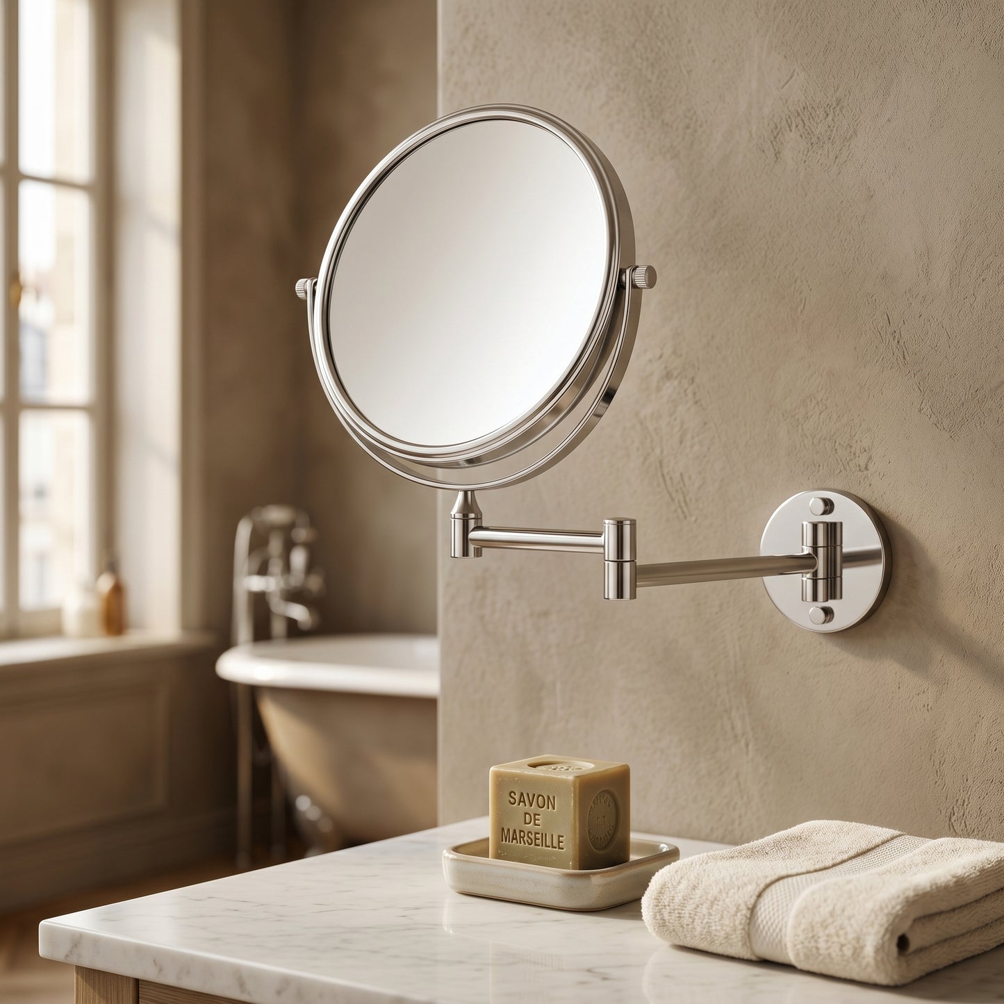 Miravèle – Miroir Maquillage Mural Double Face Grossissant