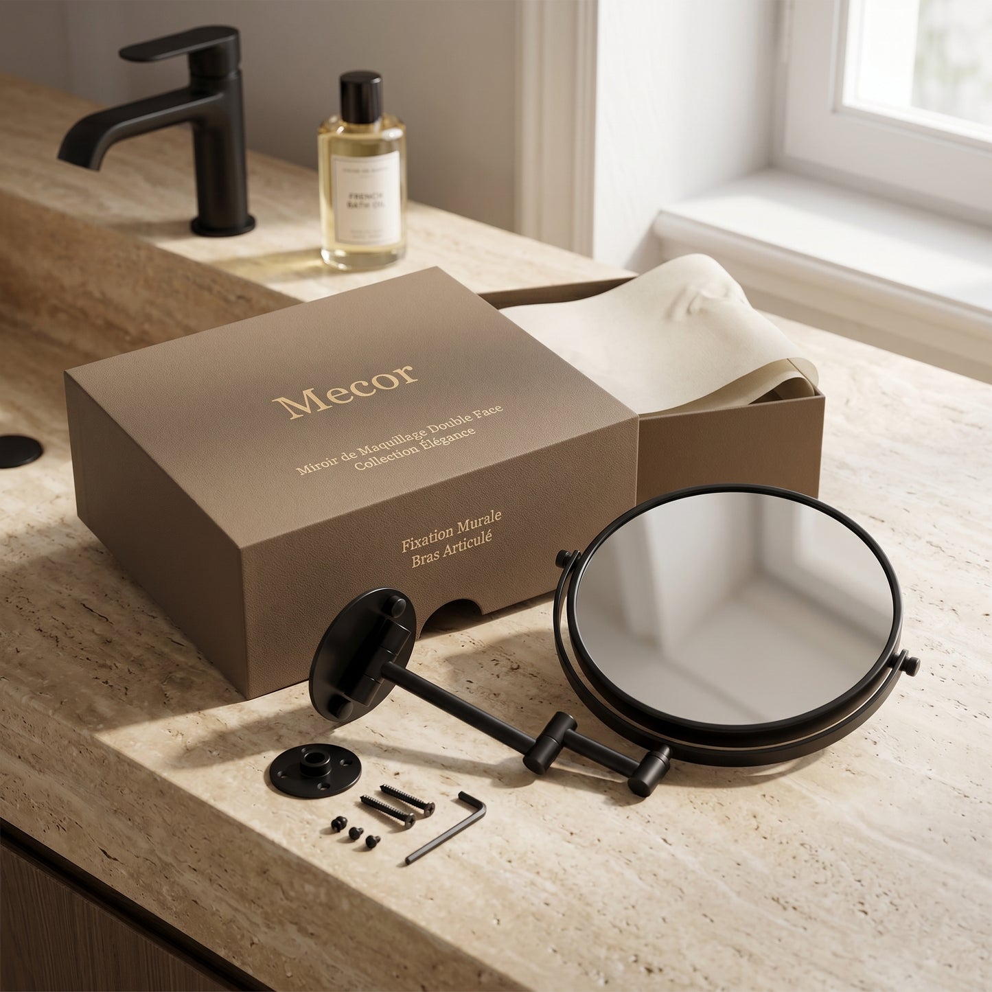 Miravèle – Miroir Maquillage Mural Double Face Grossissant