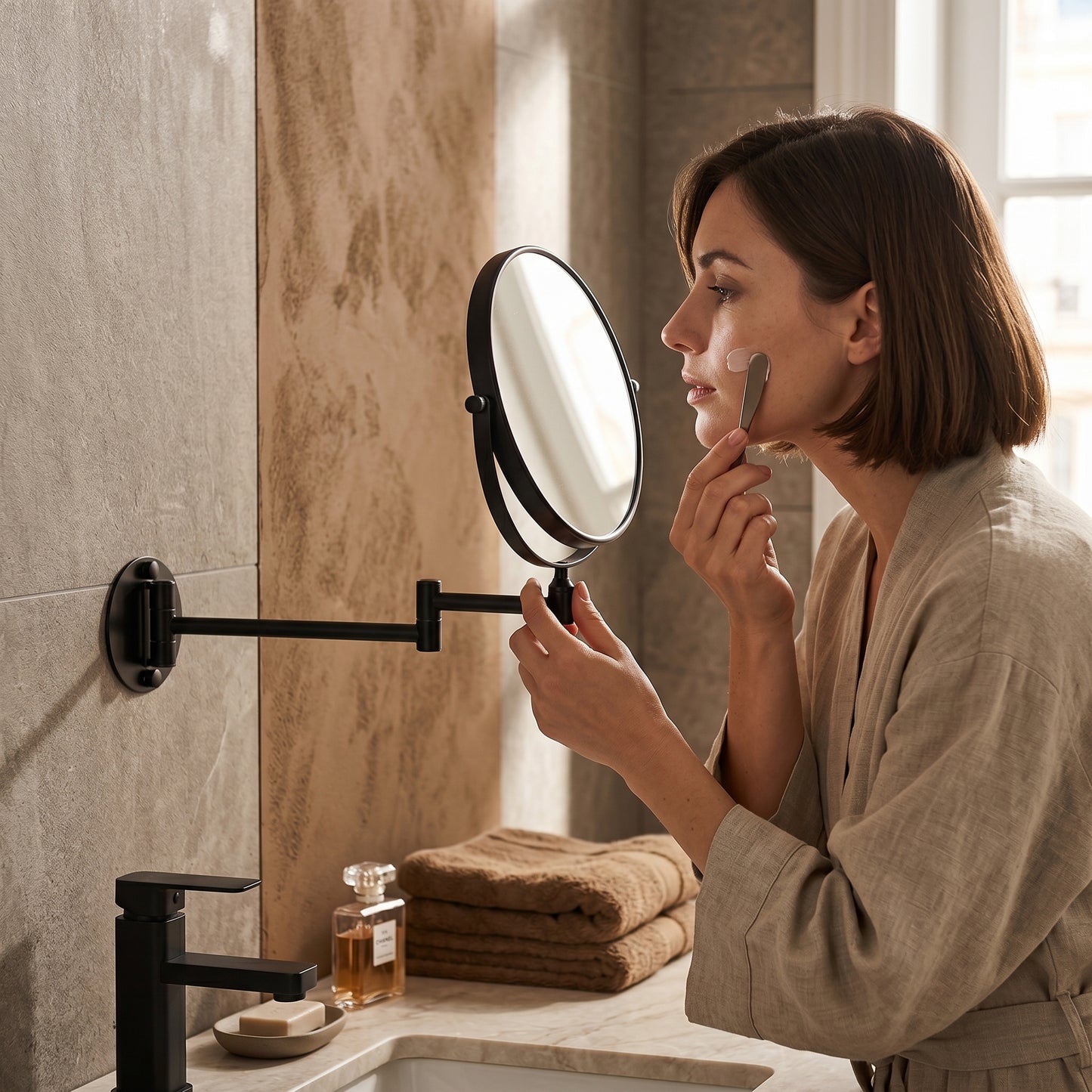 Miravèle – Miroir Maquillage Mural Double Face Grossissant