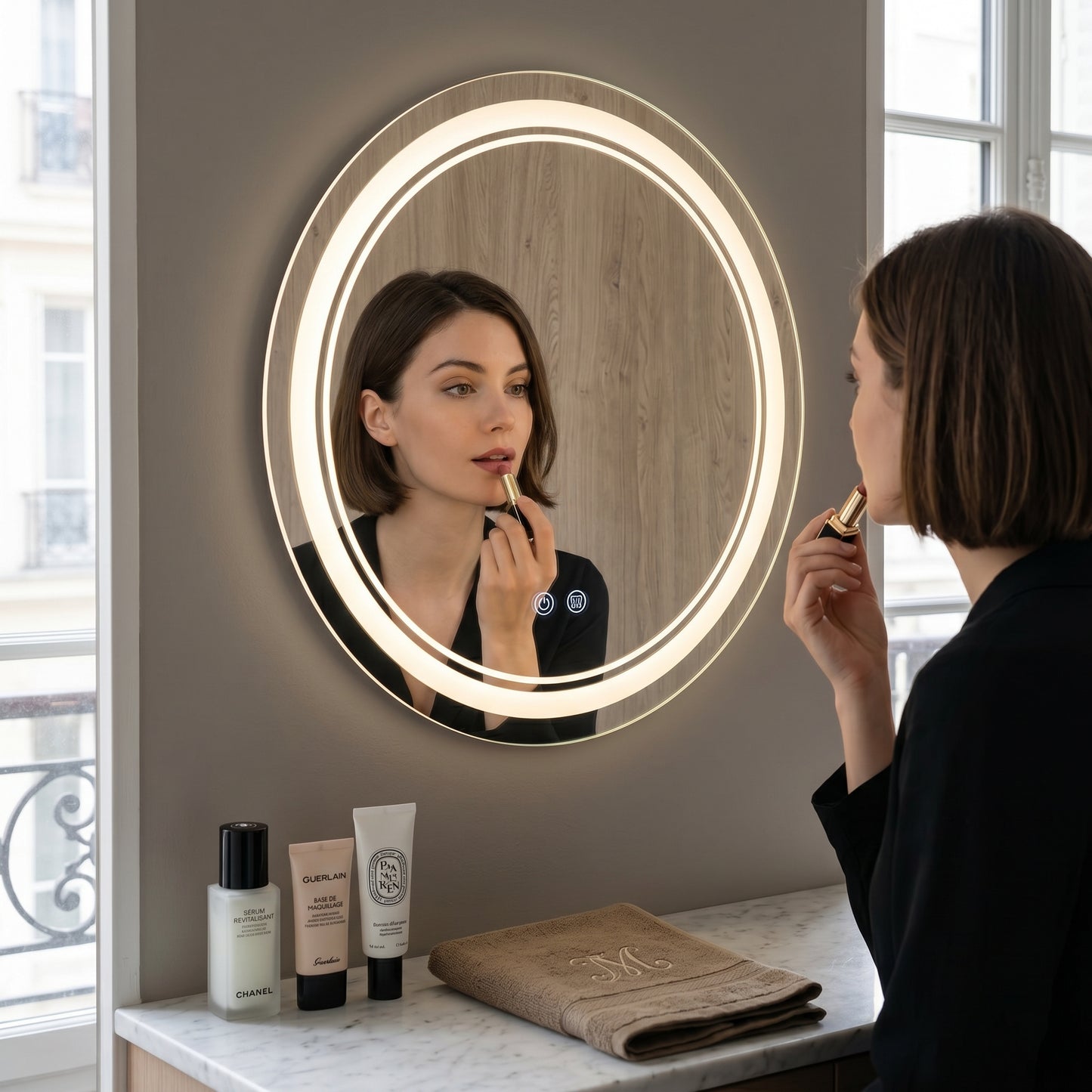 Circléa – Miroir LED Rond Mural Anti-Buée
