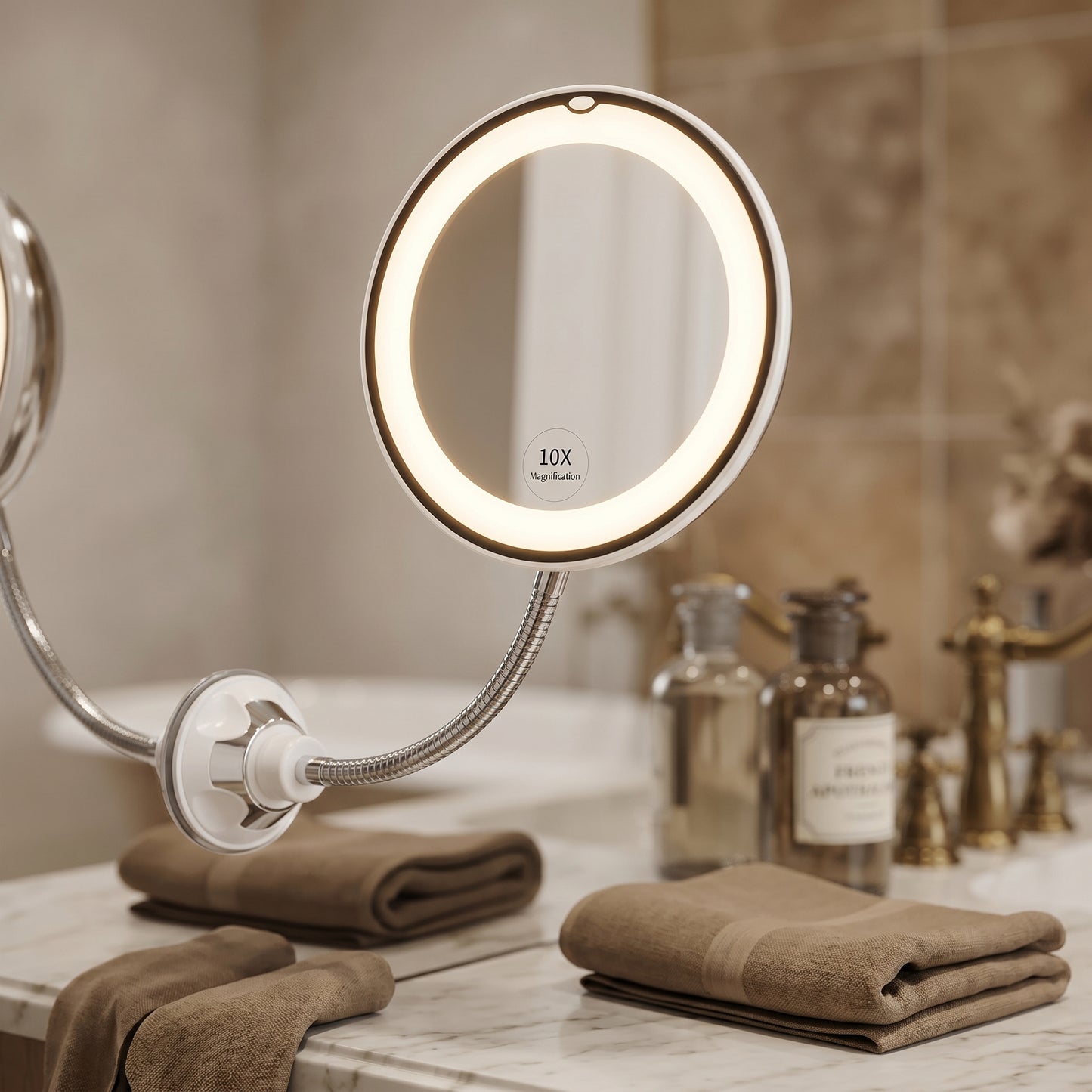 Clarévo – Miroir Grossissant LED à Ventouse