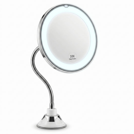 Clarévo – Miroir Grossissant LED à Ventouse