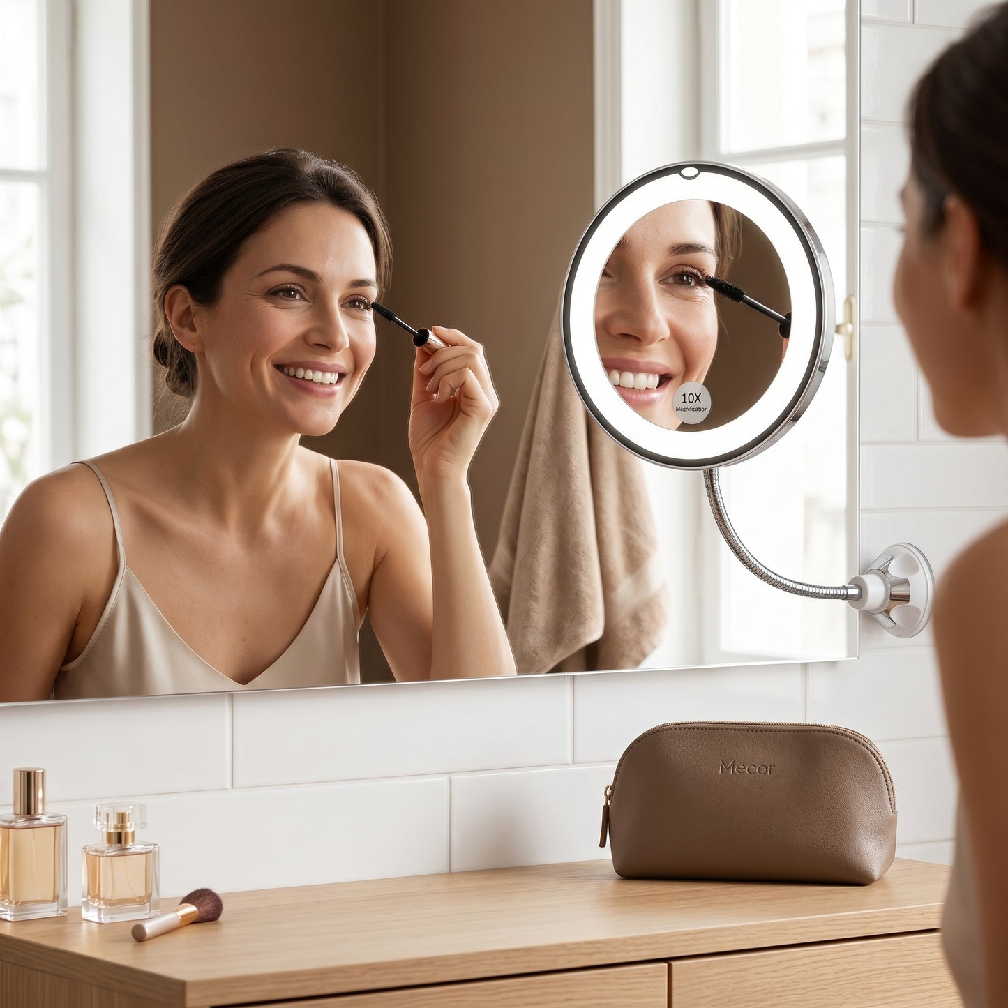 Clarévo – Miroir Grossissant LED à Ventouse