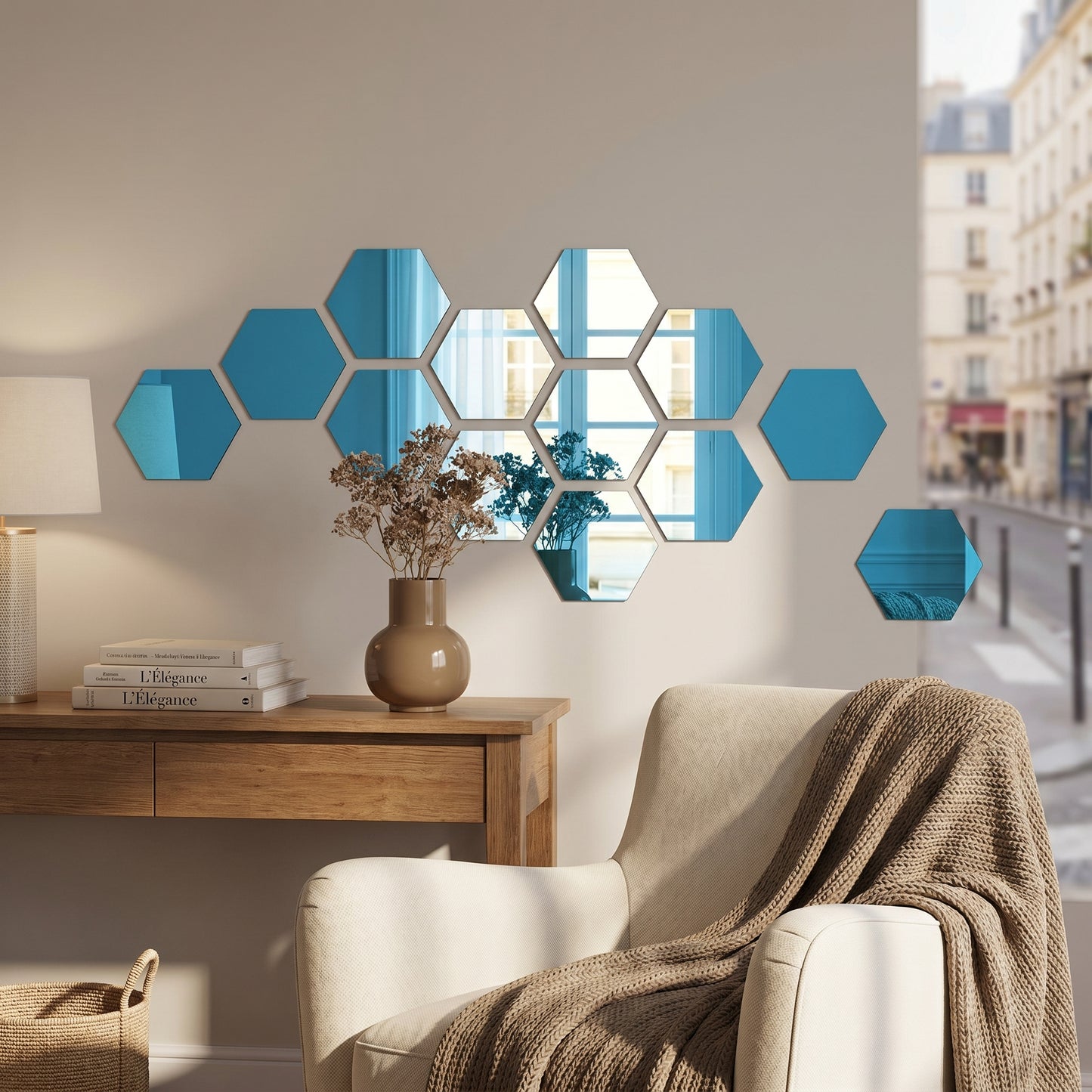 Hexovire – Stickers Miroir Mural Hexagonal 3D