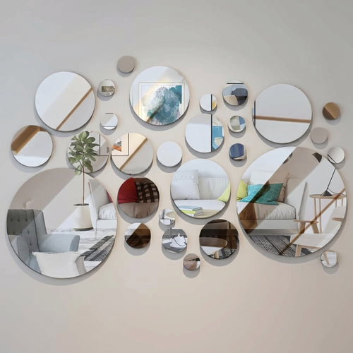 Reflexio – Miroir Mural Adhésif Rond Acrylique 32 Pièces