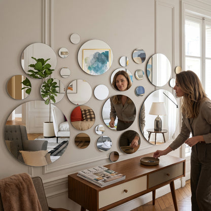 Reflexio – Miroir Mural Adhésif Rond Acrylique 32 Pièces