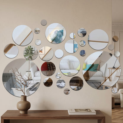 Reflexio – Miroir Mural Adhésif Rond Acrylique 32 Pièces