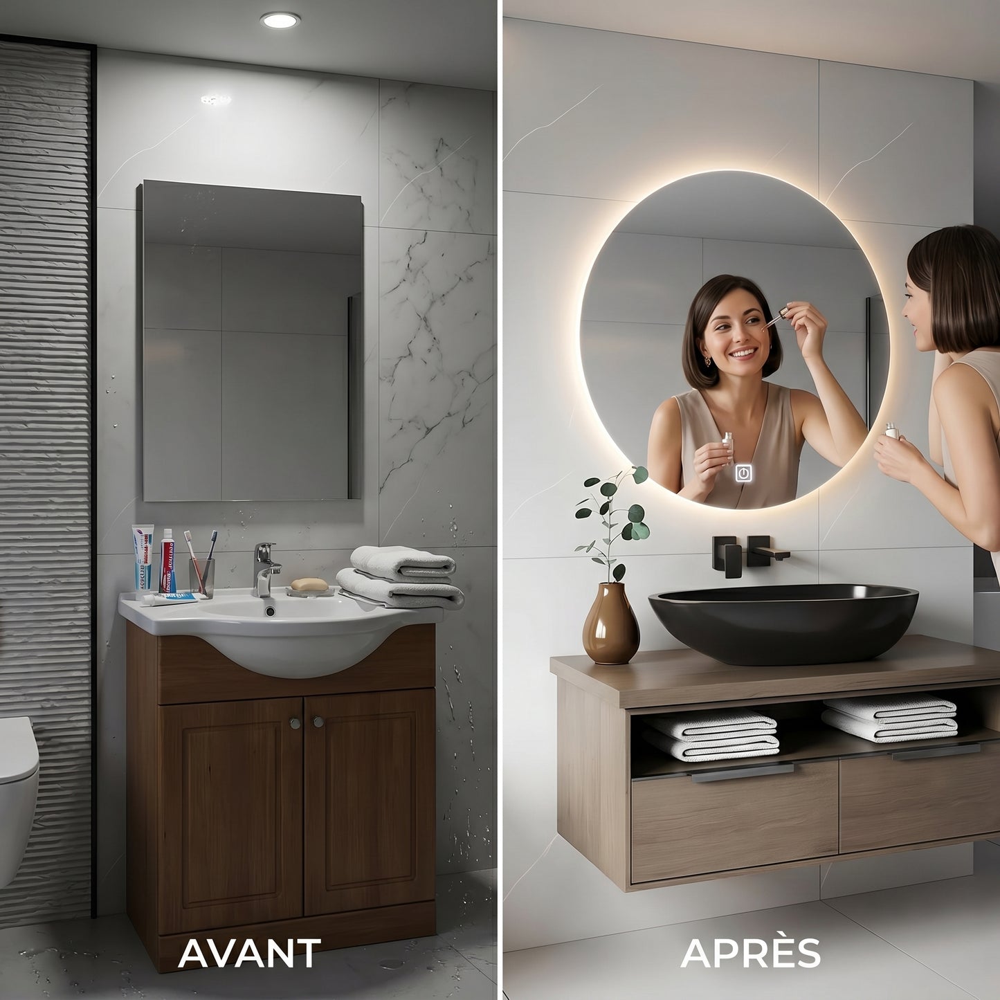 Miroval – Miroir LED Rond Salle de Bain