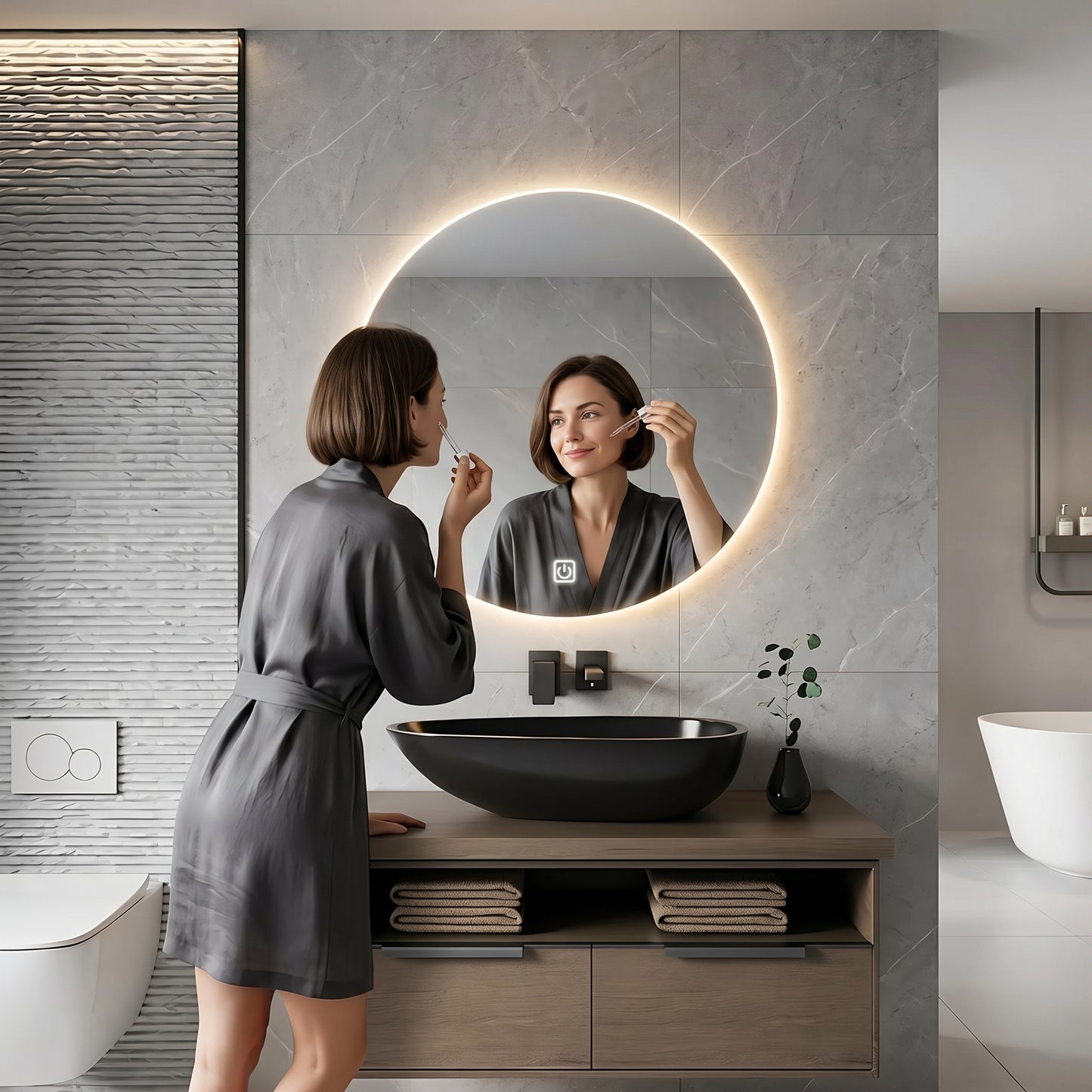 Miroval – Miroir LED Rond Salle de Bain