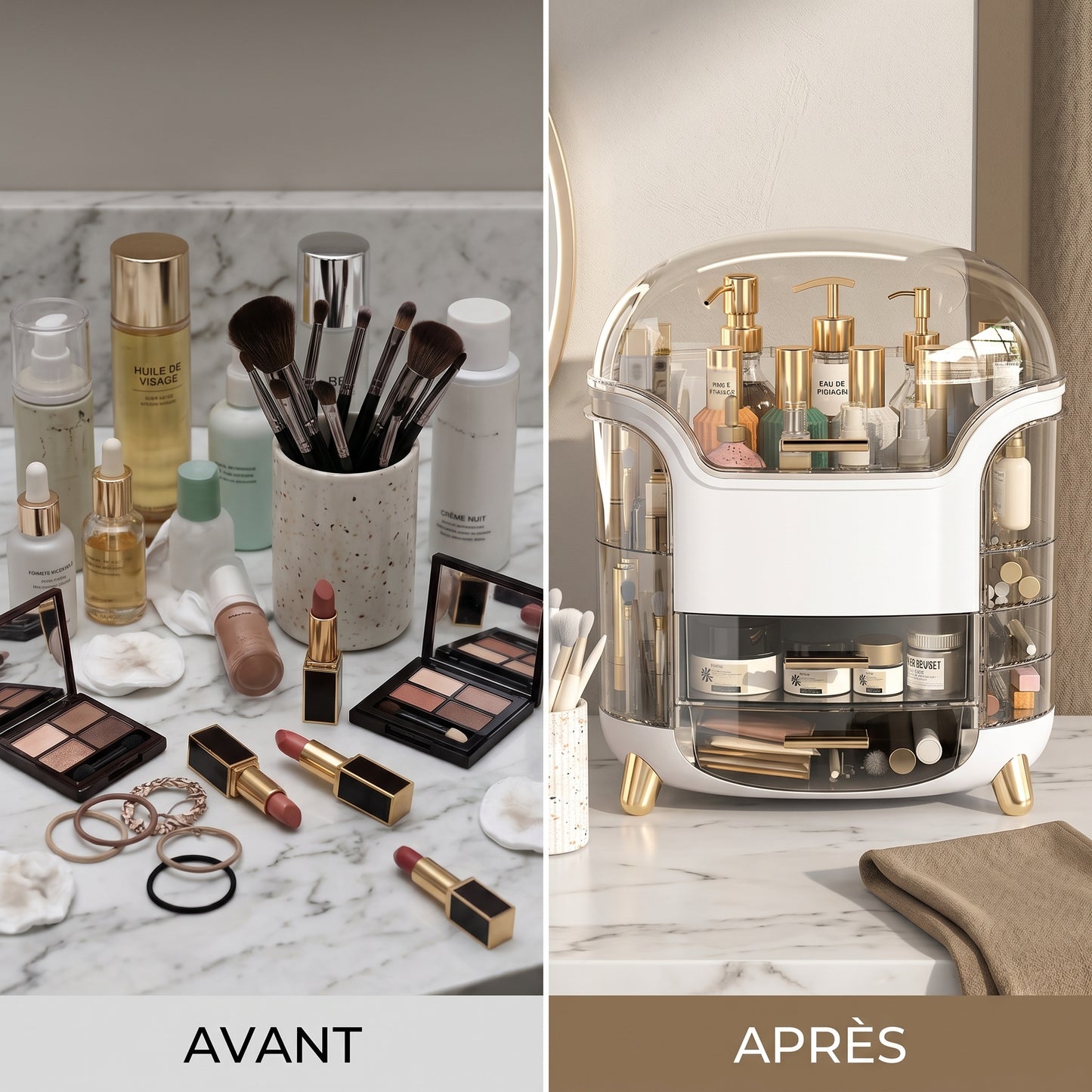 Glorvex – Organisateur Maquillage Boîte de Rangement Cosmétiques